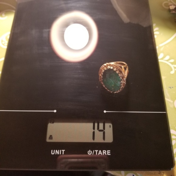 Antique 14k Genuine Jade Carved Ring - Picture 7 of 8